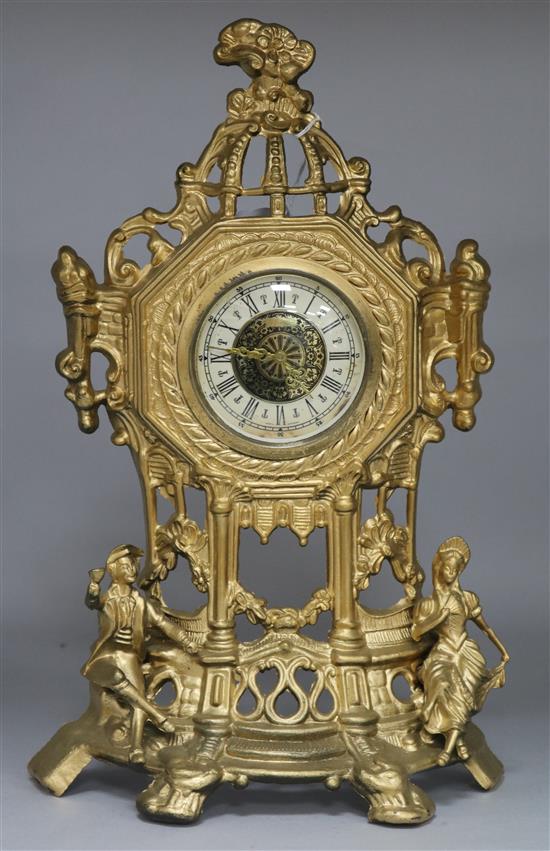 An ornate gilded clock